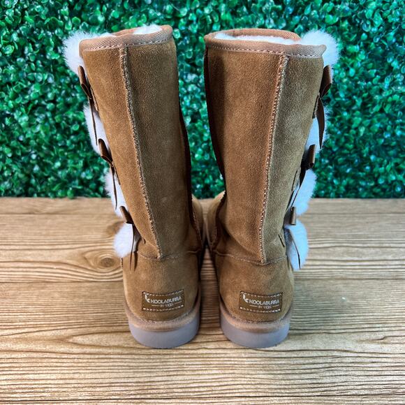 Koolaburra by UGG Chestnut Victoria Tall Bow Boots Womens Size 6 Tan 1015875 EUC - Picture 3 of 10